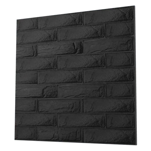 Anigma 3D PVC Wall Panels, Bricks Shape, Black/White, Easy Installation, 12 pieces - Anigma