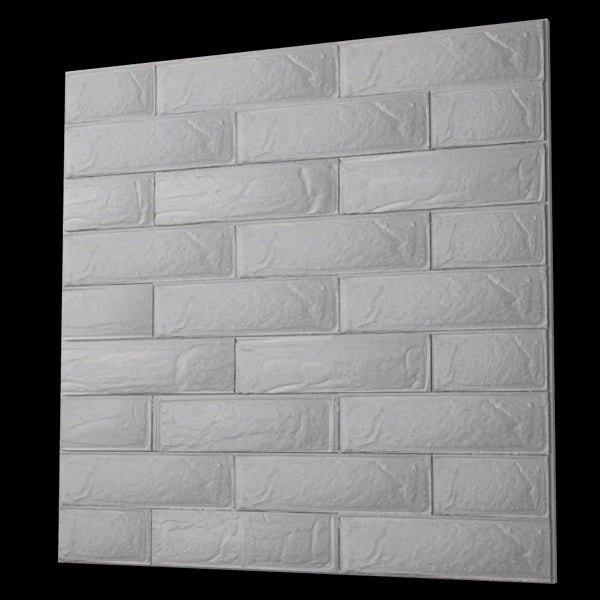 Anigma 3D PVC Wall Panels, Bricks Shape, Black/White, Easy Installation, 12 pieces - Anigma