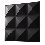Anigma 3D PVC Wall Panels, Pyramids Shape, Black/White, Easy Installation, 12 pieces - Anigma