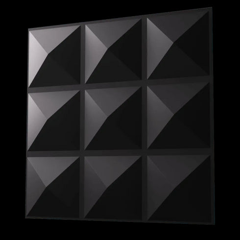 Anigma 3D PVC Wall Panels, Pyramids Shape, Black/White, Easy Installation, 12 pieces - Anigma
