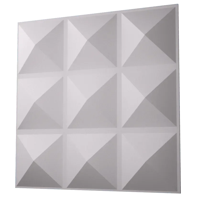 Anigma 3D PVC Wall Panels, Pyramids Shape, Black/White, Easy Installation, 12 pieces - Anigma