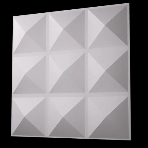 Anigma 3D PVC Wall Panels, Pyramids Shape, Black/White, Easy Installation, 12 pieces - Anigma