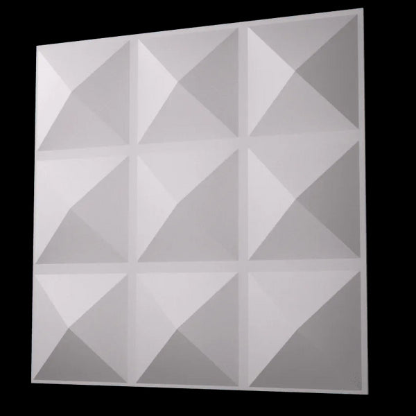 Anigma 3D PVC Wall Panels, Pyramids Shape, Black/White, Easy Installation, 12 pieces - Anigma