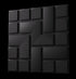 Anigma 3D PVC Wall Panels, Tetris Shape, Black/White, Easy Installation - Anigma