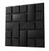 Anigma 3D PVC Wall Panels, Tetris Shape, Black/White, Easy Installation - Anigma