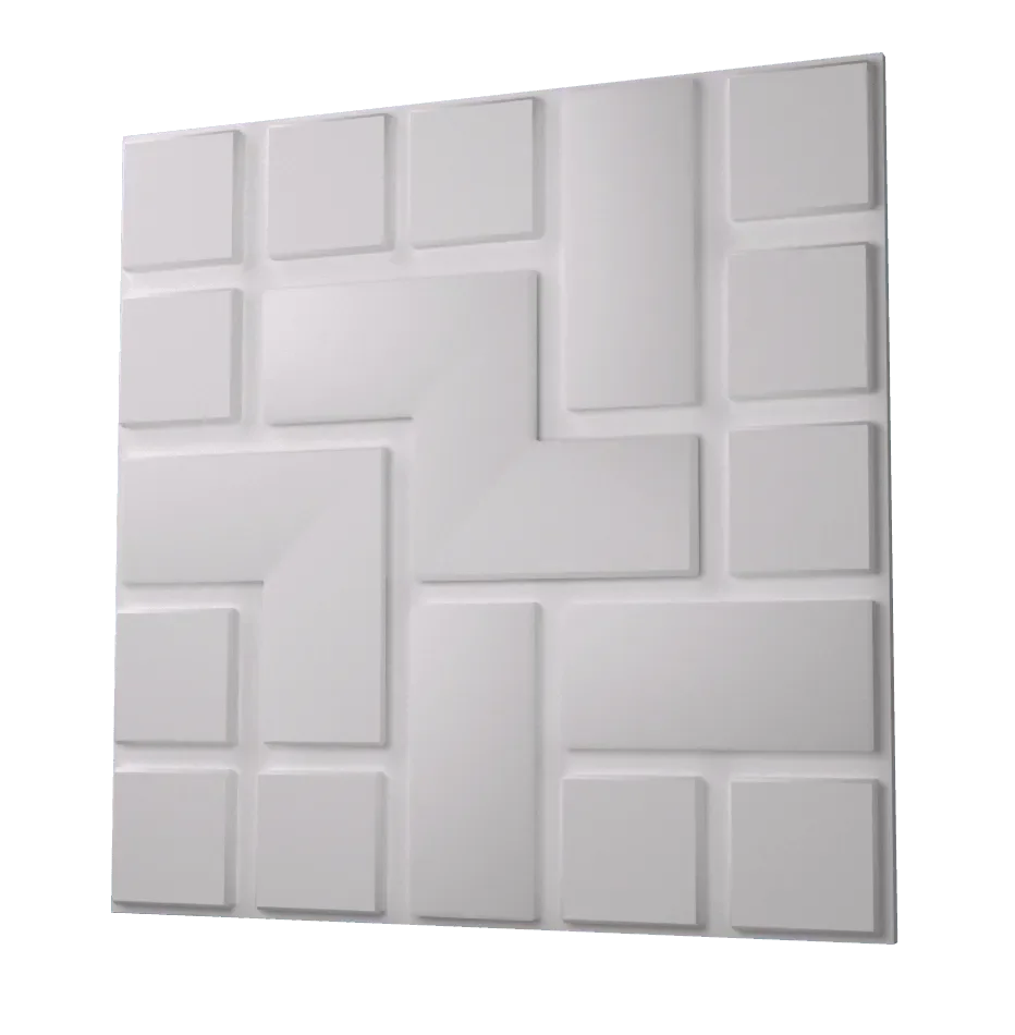 Anigma 3D PVC Wall Panels, Tetris Shape, Black/White, Easy Installation - Anigma