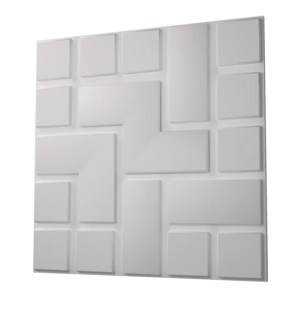 Anigma 3D PVC Wall Panels, Tetris Shape, Black/White, Easy Installation - Anigma