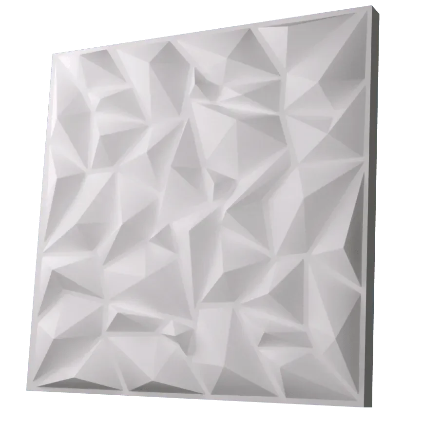 Anigma 3D PVC Wall Panels, Low Poly Shape, Black/White, Easy Installation, 12 pieces - Anigma