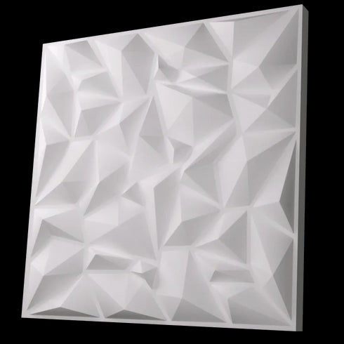 Anigma 3D PVC Wall Panels, Low Poly Shape, Black/White, Easy Installation, 12 pieces - Anigma