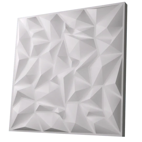 Anigma 3D PVC Wall Panels, Low Poly Shape, Black/White, Easy Installation, 12 pieces - Anigma