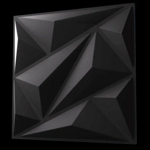 Anigma 3D PVC Wall Panels, Polygons Shape, Black/White, Easy Installation, 12 pieces - Anigma