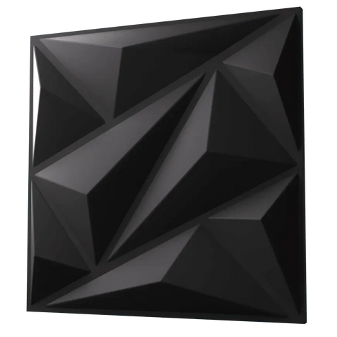 Anigma 3D PVC Wall Panels, Polygons Shape, Black/White, Easy Installation, 12 pieces - Anigma