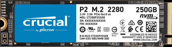 Crucial P2 250GB PCIe 3.0 M.2 2280 SSD - Anigma