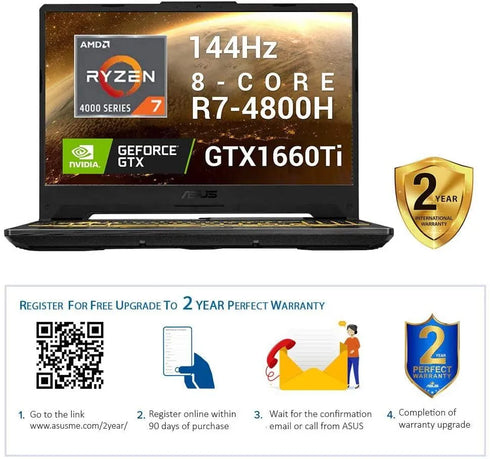 Asus TUF A15 FA506IU-HN148T, Ryzen 7 4800H, 16GB RAM, 512 GB SSD, GTX1660Ti, 15.6" 144Hz - Anigma