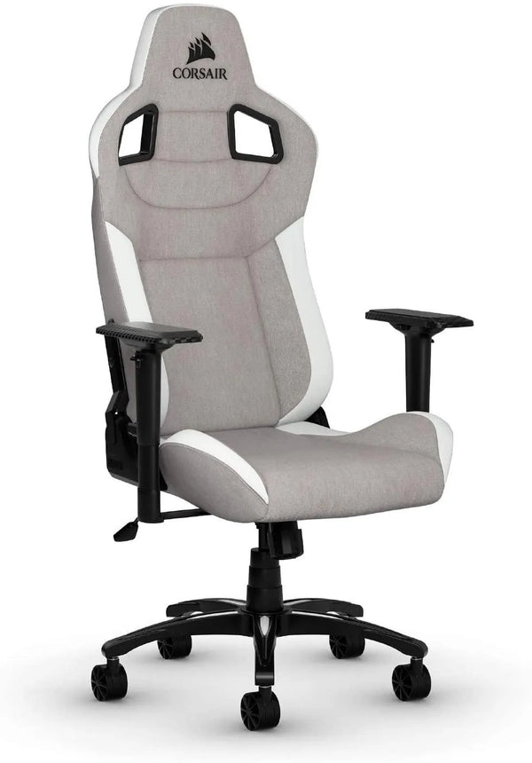 CORSAIR T3 RUSH Gray/White Fabric Gaming Chair - Anigma