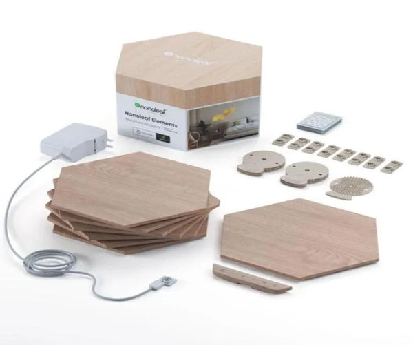 NANOLEAF elements - Wooden Hexagon 7 Panels - Anigma