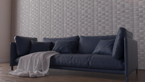 Anigma 3D PVC Wall Panels, Bricks Shape, Black/White, Easy Installation, 12 pieces - Anigma