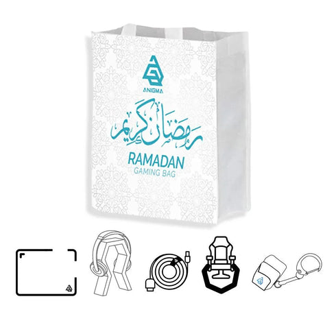 Anigma Ramadan Gaming Bag 2, Anigma Mousepad Large, Floorpad, Headset Stand, Cable Tie, Keychain - Anigma