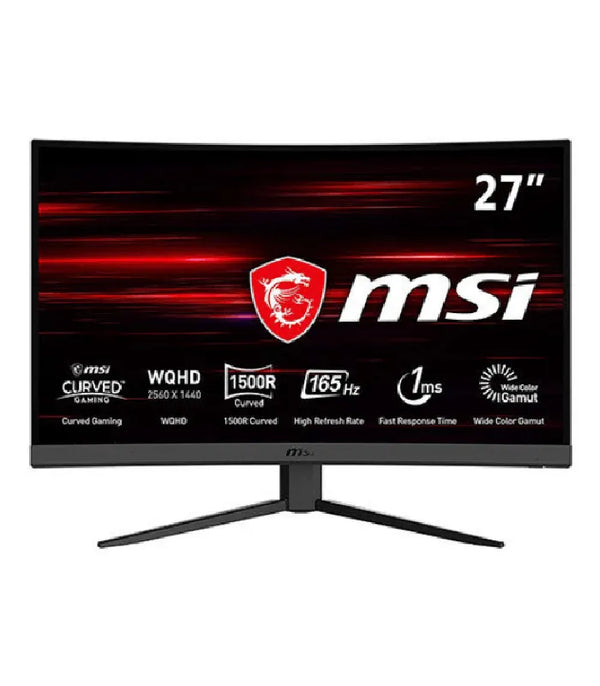 MSI MAG 27 Inch 272CQR (2560 × 1440) VA Curved 165Hz 1MS Gaming Monitor - Anigma