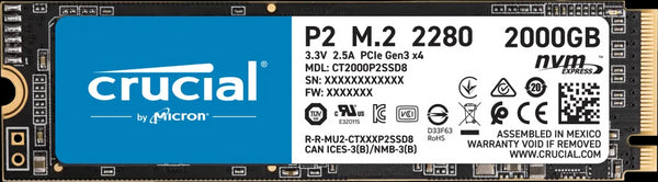 Crucial P2 2TB PCIe 3.0 M.2 2280 SSD - Anigma