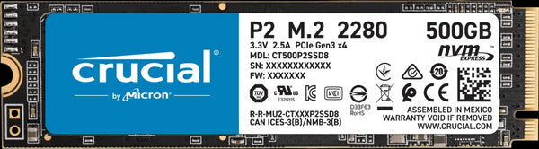 Crucial P2 500GB PCIe 3.0 M.2 2280 SSD - Anigma