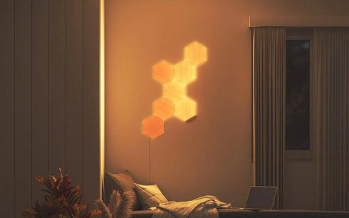 NANOLEAF elements - Wooden Hexagon 7 Panels - Anigma