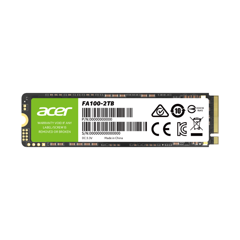 Acer FA100 1TB M.2 NVMe SSD - Front View