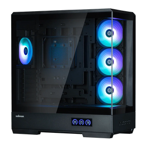 Zalman P50 DS ATX Case Tempered Glass Panoramic View - Black