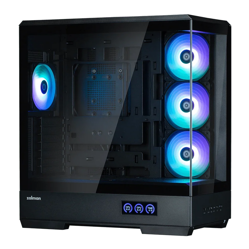 GHE Zalman P50 DS ATX Gehäuse Tempered Glass Panoramic View - Schwarz