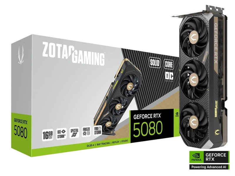ZOTAC Gaming GeForce RTX 5080 SOLID CORE OC 16GB GDDR7 Graphics Card - Anigma