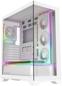 Anigma AN02 ATX Tempered Glass Case, Hidden Connector Edition, White