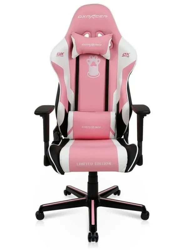 DXRacer Prince Series Gaming Chair Pink-White - Anigma