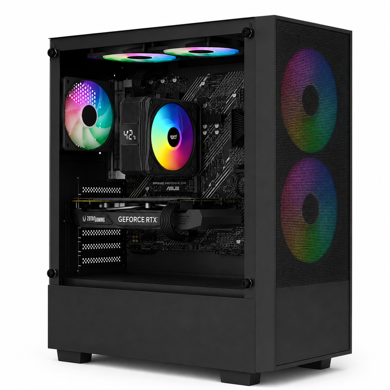 Budget Intel I3-14100F RTX 3050 16GB DDR4 512GB M.2 SSD Gaming PC