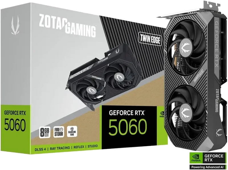 ZOTAC GAMING GeForce RTX 5060 Twin Edge 8GB GDDR7 2497MHz Boost, PCIe 5.0 - Anigma