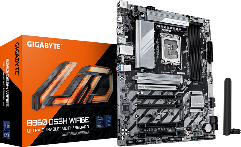 GIGABYTE B860 DS3H WIFI6E - Front View