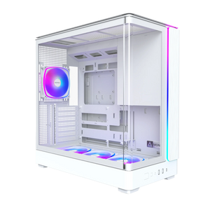Montech KING 45 PRO ATX Mid-Tower Case – Curved Panoramic Glass & Chimney Airflow, White
