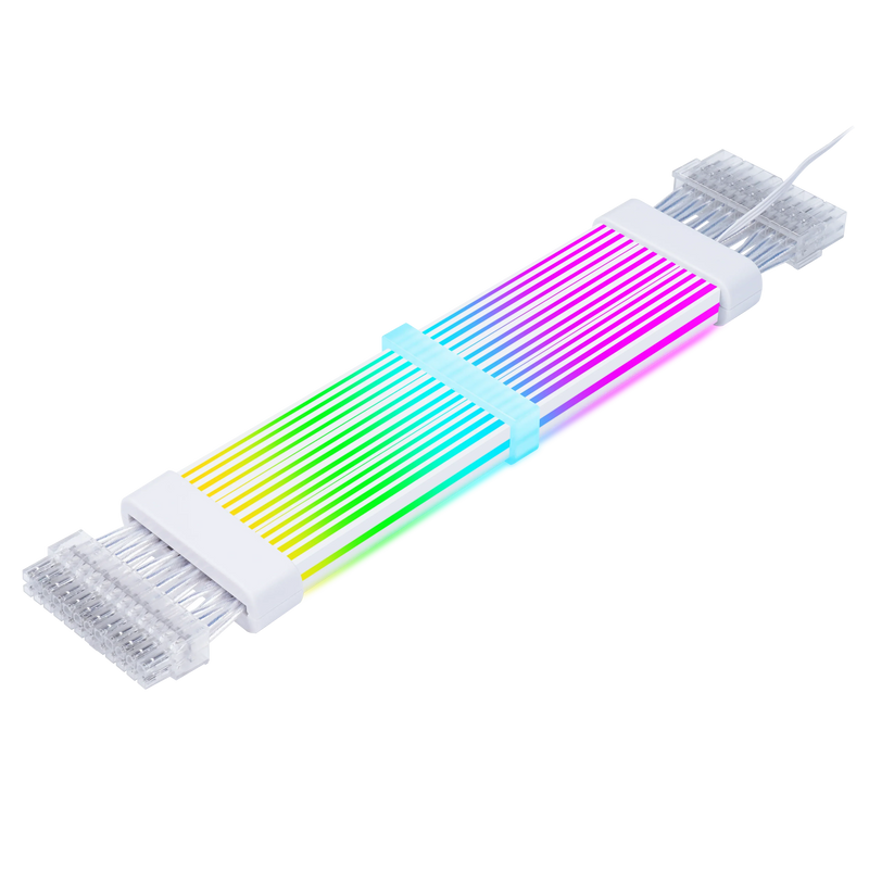AC24 MB 24-Pin Extension Cable – White Sleeved PC Power Cable - Anigma