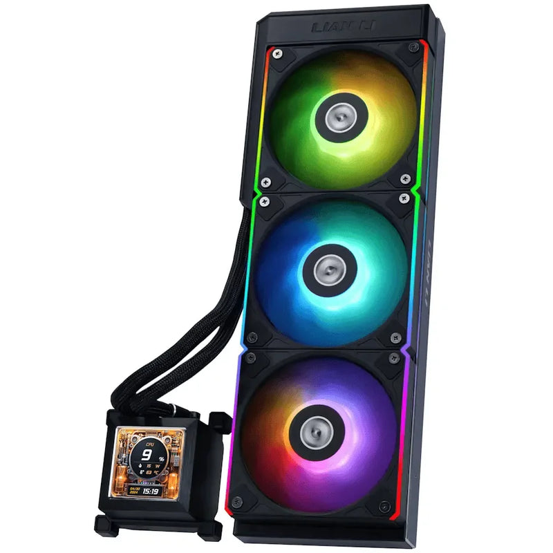 Lian Li HydroShift 360R LCD 360mm ARGB AIO Liquid CPU Cooler Black - Anigma