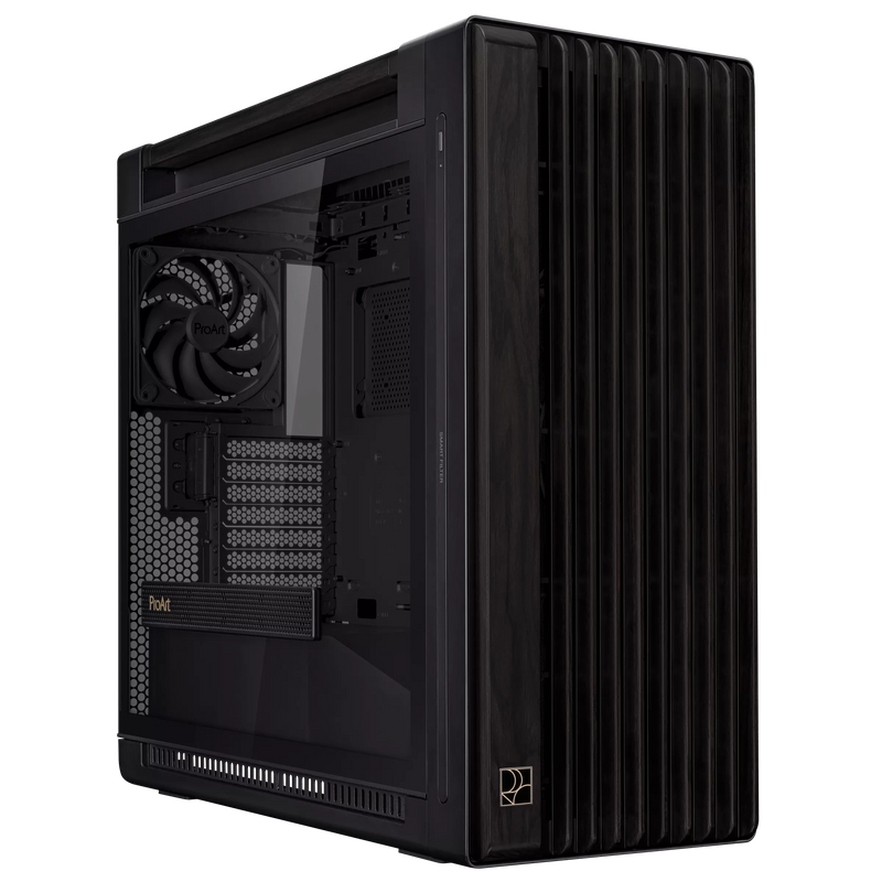 ASUS ProArt PA602 Wood Edition TG Case | Walnut Wood | E-ATX | 440mm GPU | 420mm Rad | USB-C 20Gbps | Modern Black