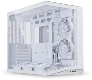 LIAN LI O11D MINI V2 Flow, Compact ATX Mid-Tower Airflow Computer Case, 5 Non RGB Fans, White