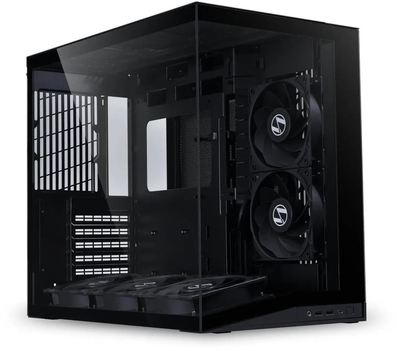 Main image of LIAN LI O11D MINI V2 Flow | Compact ATX Mid-Tower Airflow Computer Case | Panoramic View | High-Performance Airflow | Includes 5 x 120mm Reverse Blade Fans | Cable Management | Black  (O11DMIV2FX)