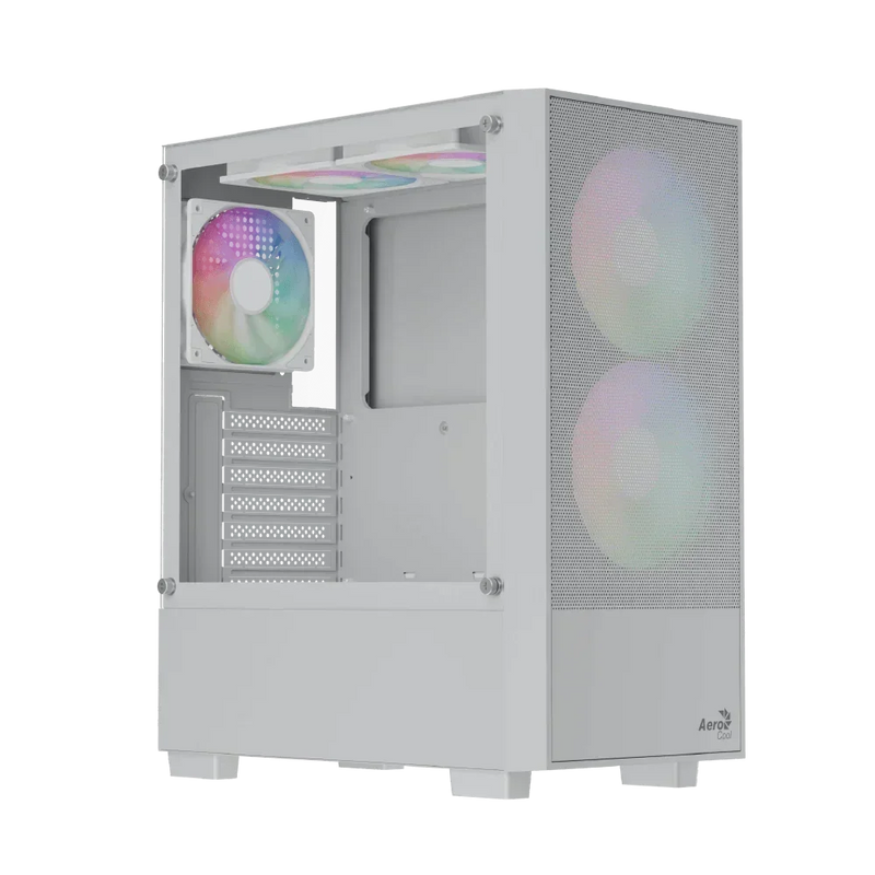 Aerocool B508A Flow Gaming Mid Tower Case with Tempered Glass, White