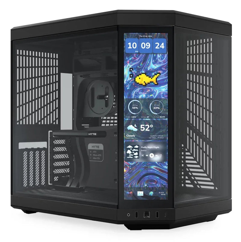 HYTE Y70 Touch Infinite Dual Chamber Mid-Tower Gaming Case -  Black (No Fans Included)