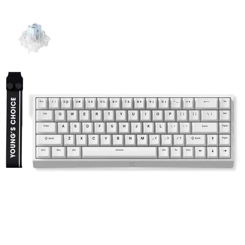 MCHOSE Ace 68 65% Ice Blue Hall Effect Magnetic Switch Wired 8K Gaming Keyboard - White