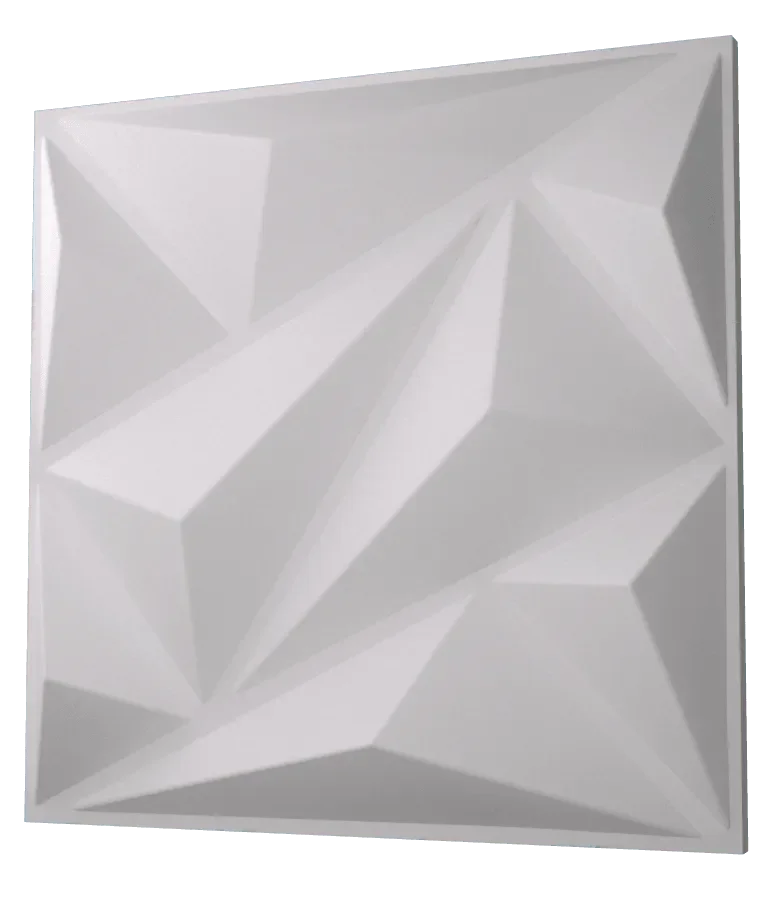 Anigma 3D PVC Wall Panels, Polygons Shape, Black/White, Easy Installation, 12 pieces - Anigma